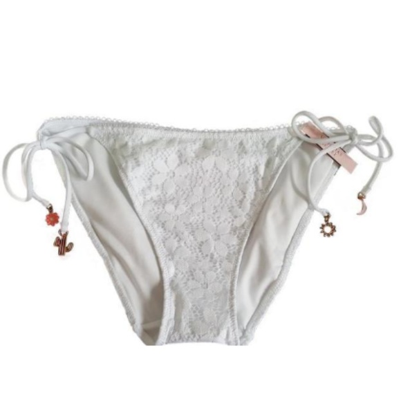 NW Victorias Secret Lace Floral Charms Ties Bikini - Picture 2 of 8